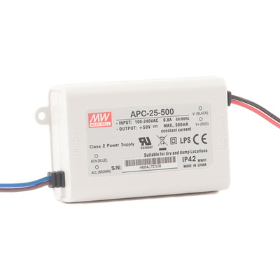 Mean Well APC-25-500 25.2W 500mA 15...50Vdc Konstantstrom LED Netzteil