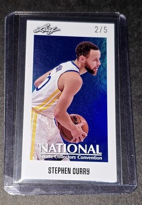2026 Leaf The National Sports Convention Stephen Curry Mini Blue Foil 2/5-GSW