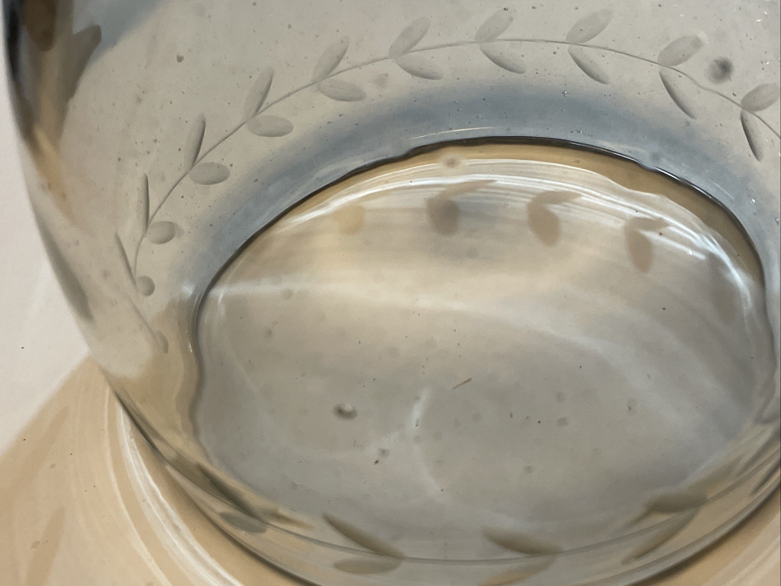 Jan Barboglio Hand Blown Glass Bowl w/ Laurel Wreath Forged Iron Lotus Marked