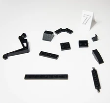  10 ASSORTED BLACK LEGO BRICKS PIECES AND PARTS MIXED GENUINE  [LOT #7]