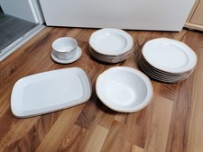Tafelservice 15 teilig Bavaria Mitterteich weiß mit Goldrand Porzellan
