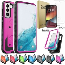 For Samsung Galaxy S22 Ultra S22 S22 Case Rugged Rubber Cover /Screen Protector