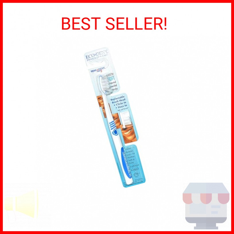 Eco-Dent Adult Soft Toothbrush, 100% Organic, Battery Powere