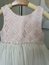 American Princess Pink White Lace Dress Size 5 Formal Flower Girl Occasion