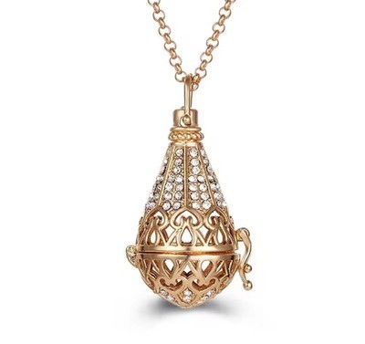 Chime Essential Oil Diffuser Pendant Perfume Necklace Cage Stainless Steel