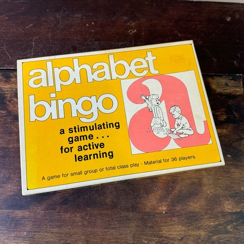 Vintage 70s Alphabet Bingo Small Group 36 Players Classroom Preschool English