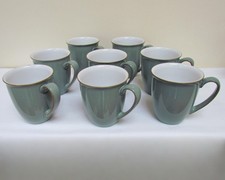 8x Denby Regency Green Stackable Mug/Beakers - V Good to Excellent Condition