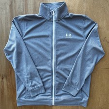 UNDER ARMOUR Sportstyle TRICOT FULL-ZIP TRACK JACKET MEN  S sz L Heather Gray