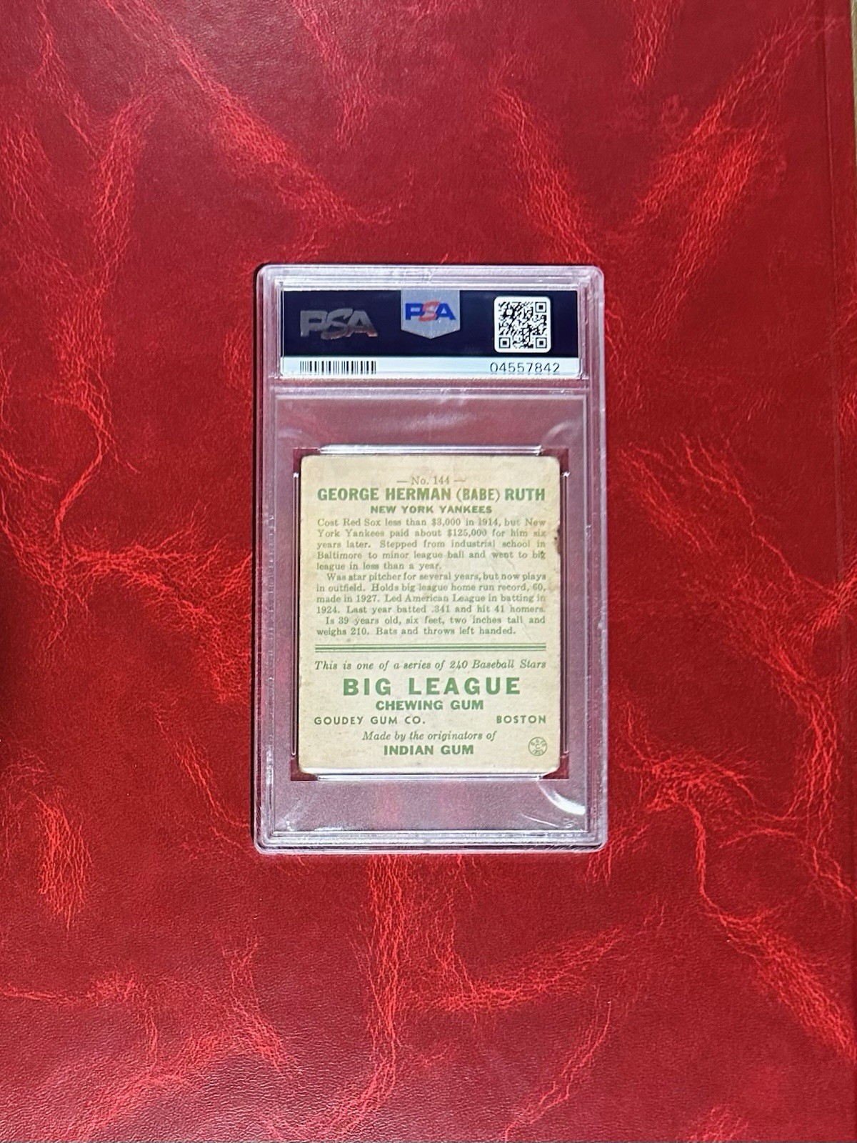 LEGENDARY BABE RUTH 1933 GOUDEY #144 PSA 2 Yankees HOF ⚾️ view 4