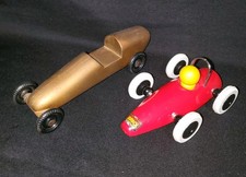 Vintage Brio Wooden Toy Race Car  Gold Pinewood Derby Car