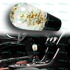 White Unique 100mm Real Flowers Gear Stick Shift Knob Lever Shifter W 3 Adapter White Unique 100mm Real Flowers Gear Stick Shift Knob Lever Shifter W 3 Adapter