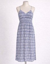 Mango Blogger Favorite Blue Floral Crossback Midi Dress Fit & Flare Sundress