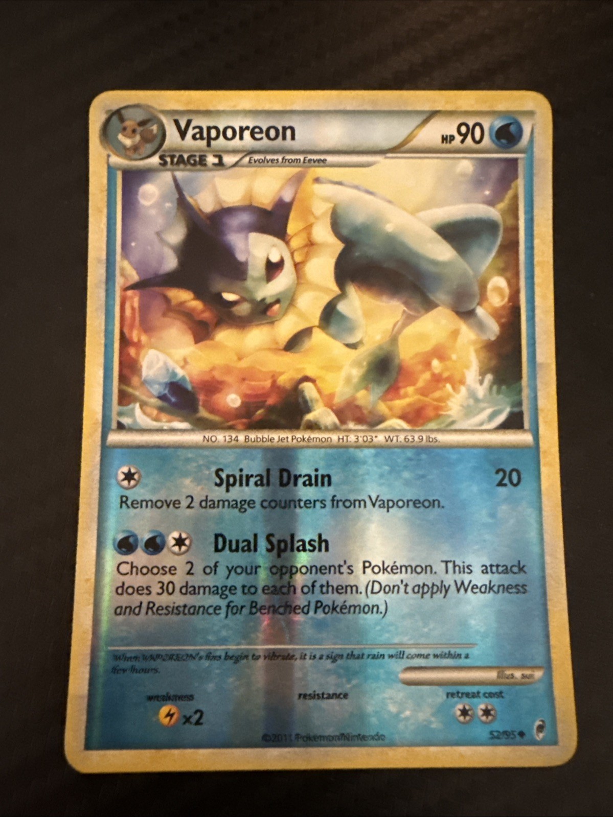 Vaporeon 52/95 Call of Legends Reverse Holo LP