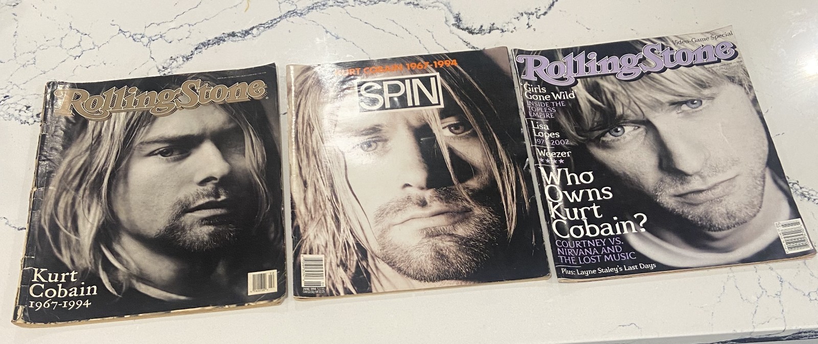 Kurt Cobain Tribute Mags Lot – Rolling Stone 1994 + SPIN Memorial + 2002 Nirvana