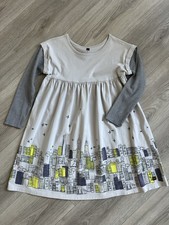 Tea Collection Girl's Dress Size 8 City Skyline EUC 100% Cotton