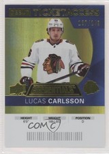 2021 Credentials 2020-21 Debut Ticket Access Yellow /249 Lucas Carlsson #80 z6b