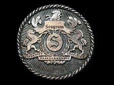 NA13149 COOL VINTAGE 1970s SEAGRAM BOOZE BELT BUCKLE