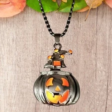 Shine Bright with our New 23.6" Jewelry: Glow in the Dark Pumpkin Pendant