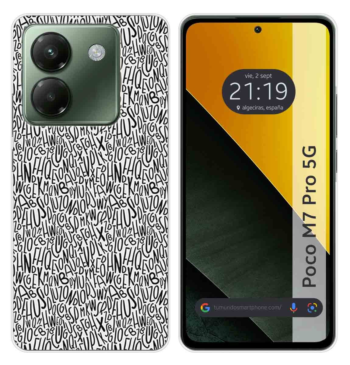 Custodia In Silicone Per Xiaomi Poco M7 Pro 5G Design Lettere Disegni
