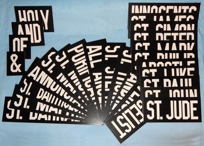 Catholic ''Name Boards'' - 28 piece set - New
