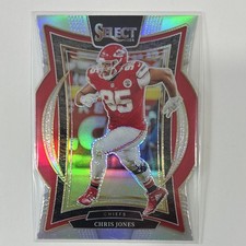 Panini Select 2024 Chris Jones Chiefs #19 Concourse Silver Prizm Die-Cut