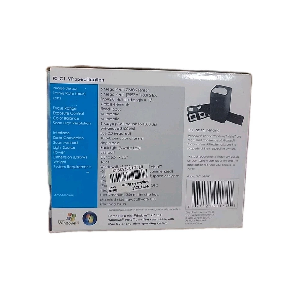 VuPoint Solutions Digital Film Slide Converter 35mm Slides/Negatives New In Box - Image 3 of 4