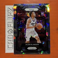 2023-24 Panini Prizm #149 Jalen Slawson Silver Cracked Ice Prizm RC SP Kings