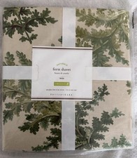 Pottery Barn Naturals Organic Fern Duvet Cover Twin 68x86" Green