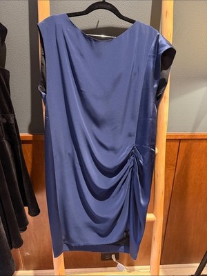 rag & bone Navy Draped Satin Dress NWOT Size 4/S