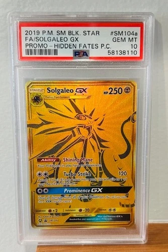 2019 Pokémon SM Black Star Promo SM104a Solgaleo GX Hidden Fates PSA 10