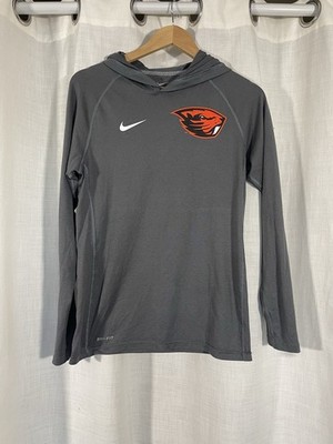 Nike DriFit Light Weight Gray Hoodie Pullover Oregon State Beavers Women s SM