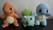 Lot 3 Pokemon Charmander, Bulbasaur, Squirtle, Plush Nintendo Toy Factory 6-7