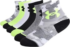 Under Armour Baby Boys Multi Pack Quarter Sock, Grey Camo, 6-12 Months