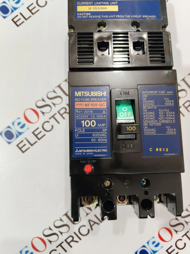INTERRUPTOR DE CIRCUITO MITSUBISHI ELÉCTRICO NF100-UC 100A 440VAC 65KA ENVÍO RÁPIDO Foto 4 de 4