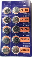 10PK CR1620 SONY MURATA 3V LITHIUM (GREAT EX 2034) DL2016 ECR2016 FREE SHIP&TRAK