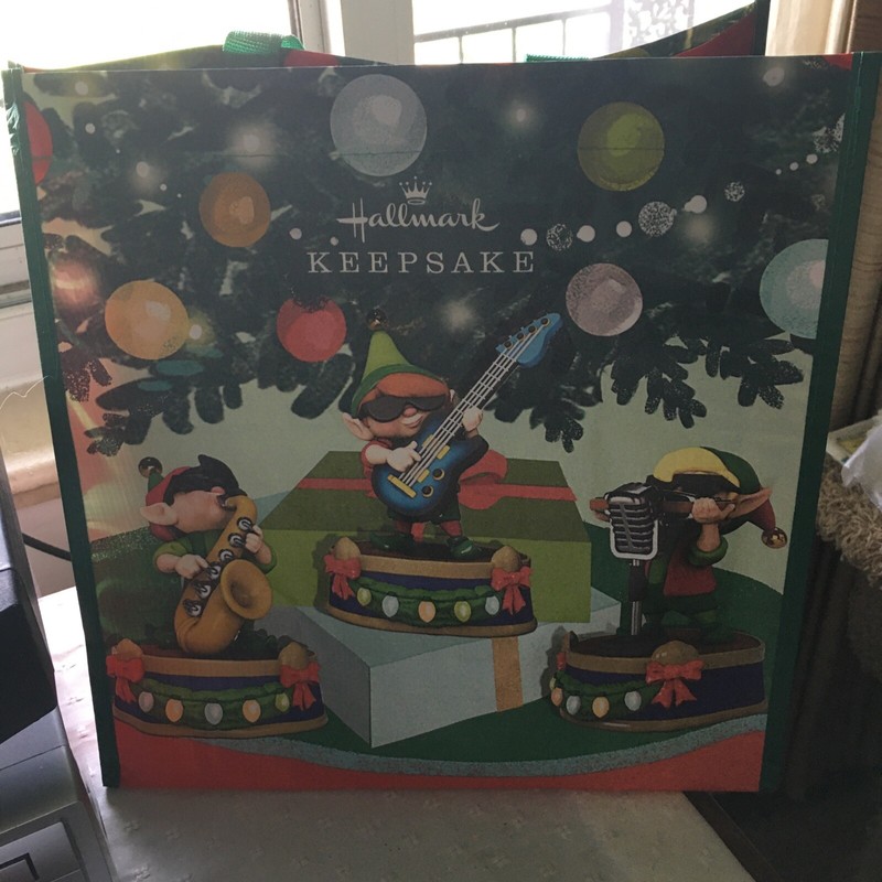 Hallmark Ornament 2024 Snowman Musicians Tote Bag 13.75” Limited Premiere