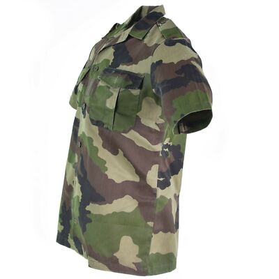 Original French army F2 shirt woodland camo CCE short
