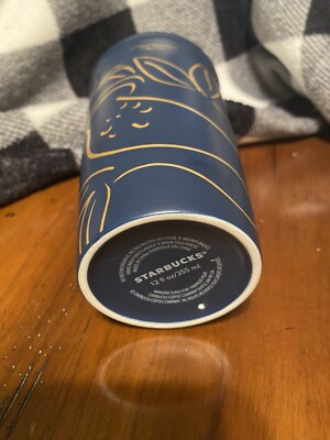 Starbucks 2017 Mermaid Siren Ceramic Tumbler Blue Gold 12 oz- No Lid | eBay