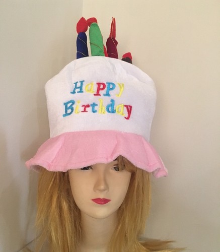 HAPPY BIRTHDAY CAKE HAT Party Costume Bday Fancy Dress with Candles Gift New - Picture 4 of 7