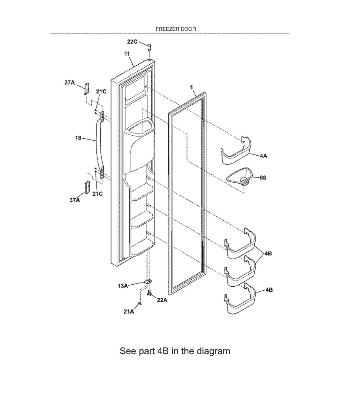 For Frigidaire Etc Refrigerator-Freezer Door Shelf Bin PM-PS430027