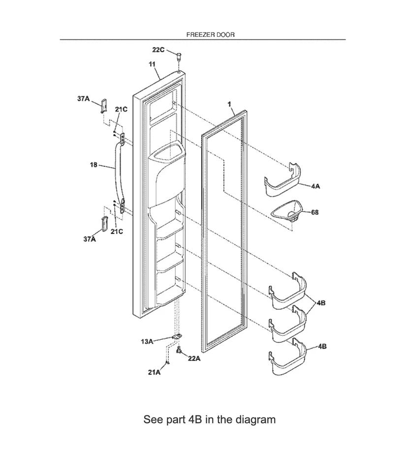 For Frigidaire Etc Refrigerator-Freezer Door Shelf Bin PM-PS430027 - Image 2 of 2