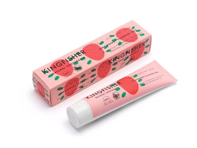 Kingfisher Natural Toothpaste Strawberry Fluoride-Free 3 x 100ml tubes