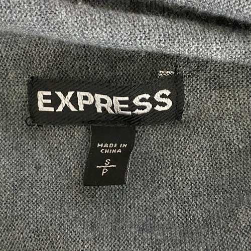Express Cardigan Womens s Gray Pink Open Front Asymmetrical Pretty Sweater S - Picture 7 of 7