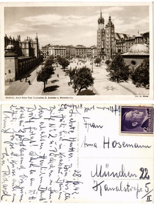 CPA ak krakow adolf hitler platz tuchhallen st. Adalbert poland (288187