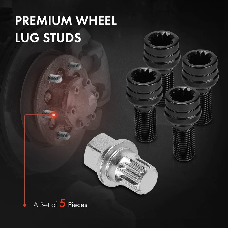 5x Tuerca de rueda M14-1,5 para Volkswagen Jetta 1985-2016 Passat Golf Audi A4 Q5 Foto 3 de 4