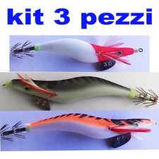KIT 3 TOTANARE IN SETA  TOTANARA PESCA SEPPIE TOTANI CALAMARI ARTIFICIALI
