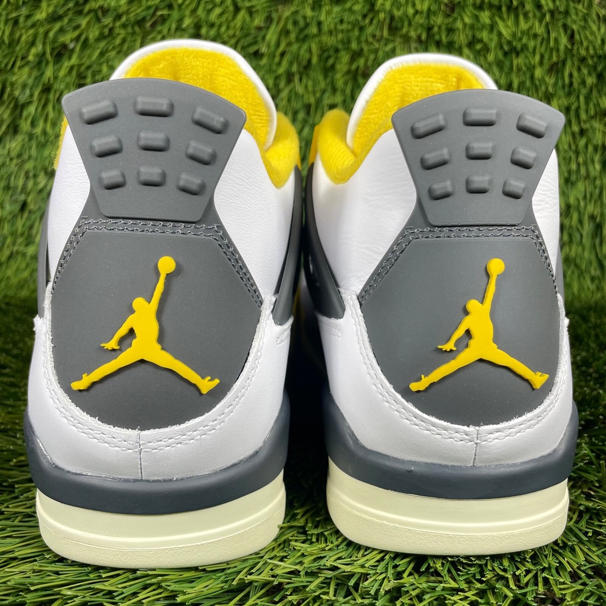 Air Jordan 4 ホワイト/ブラック/イエローサイズ25.5cm Nike Air Jordan 4 Retro Women's size 8.5 Yellow White Vivid