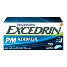 Excedrin PM Sleep Aid with Headache And Sleeplessness Relief Caplets, 100 Count