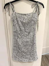 SHEIN White and Black Summer Beach Short Womens Sleeveless Tie Tank Dress Sz XS