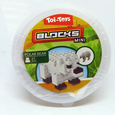 Polar Bear / Eisbär - 61 Teile - Toi-Toys Blocks Mini Klemmbausteine Bausatz NEU